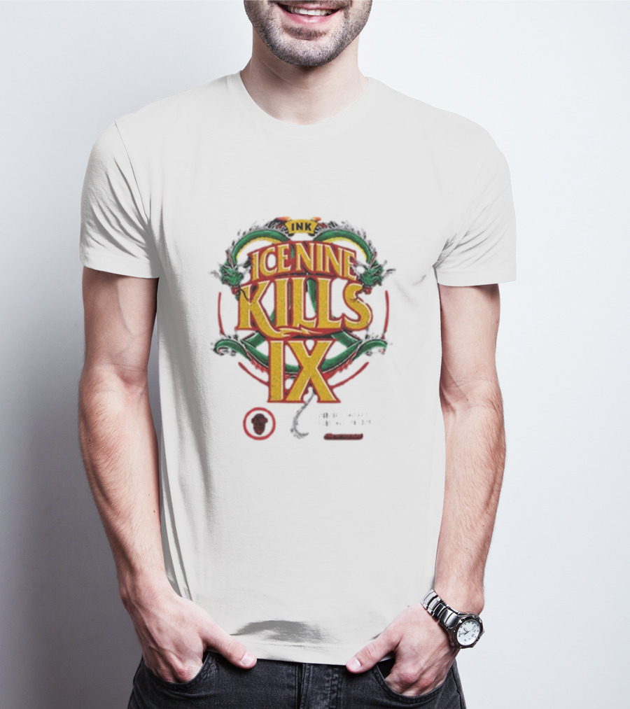 Ice Nine Kills IX Double Dragon Nine Times The Action INK Horror Inked T-Shirt