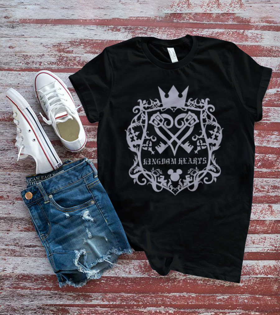 Kingdom Hearts Crest Keyblade Mickey Crown T-Shirt