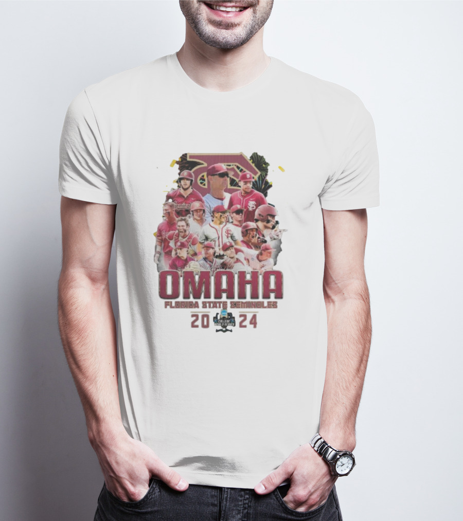 Omaha Florida State Seminoles 2024 College World Series Baseball Team Players T-Shirt