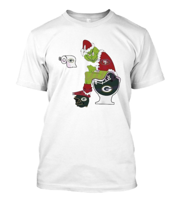 Grinch San Francisco 49ers Toilet Green Bay Packers 2024 Playoffs T-Shirt