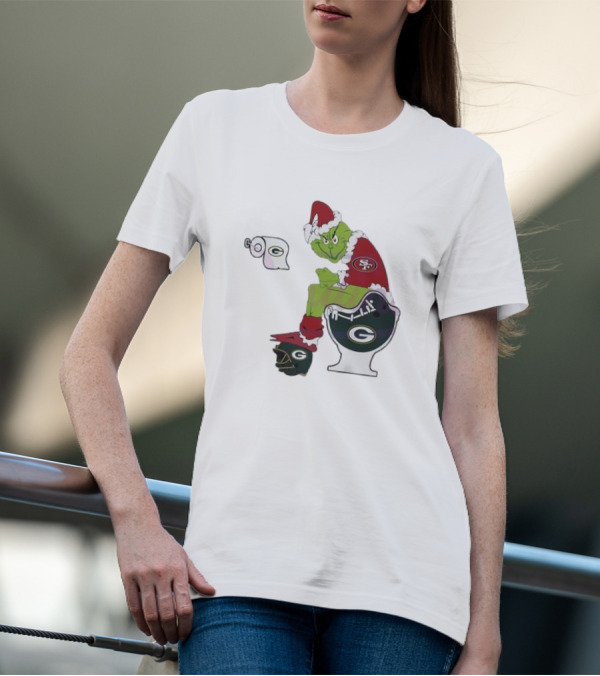 Grinch San Francisco 49ers Toilet Green Bay Packers 2024 Playoffs T-Shirt