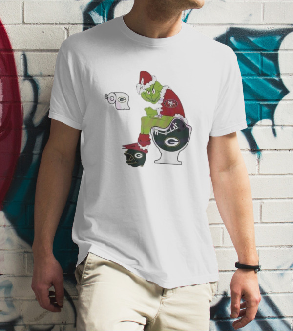 Grinch San Francisco 49ers Toilet Green Bay Packers 2024 Playoffs T-Shirt