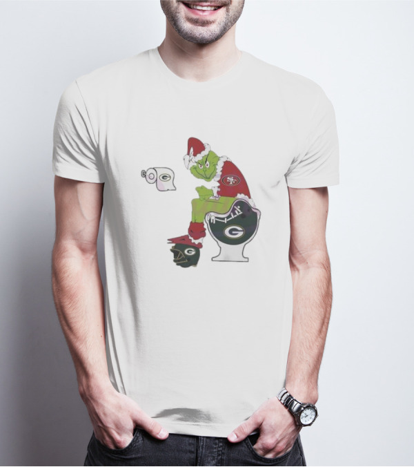 Grinch San Francisco 49ers Toilet Green Bay Packers 2024 Playoffs T-Shirt