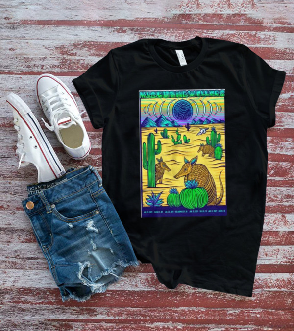 Kitchen Dwellers Tour American Southwest Desert Scenes Armadillos Cacti Jan 23-27 T-Shirt
