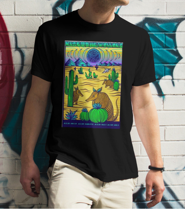 Kitchen Dwellers Tour American Southwest Desert Scenes Armadillos Cacti Jan 23-27 T-Shirt