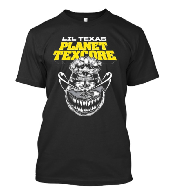 LIL TEXAS PLANET TEXCORE Smiling Skull With Mushroom Cloud And Cowboy Hat T-Shirt