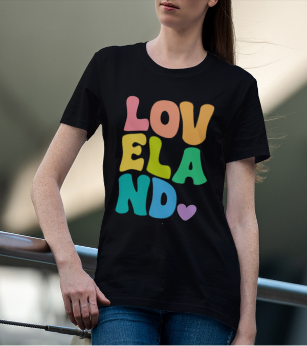 Loveland Rainbow Letters With Heart T-Shirt