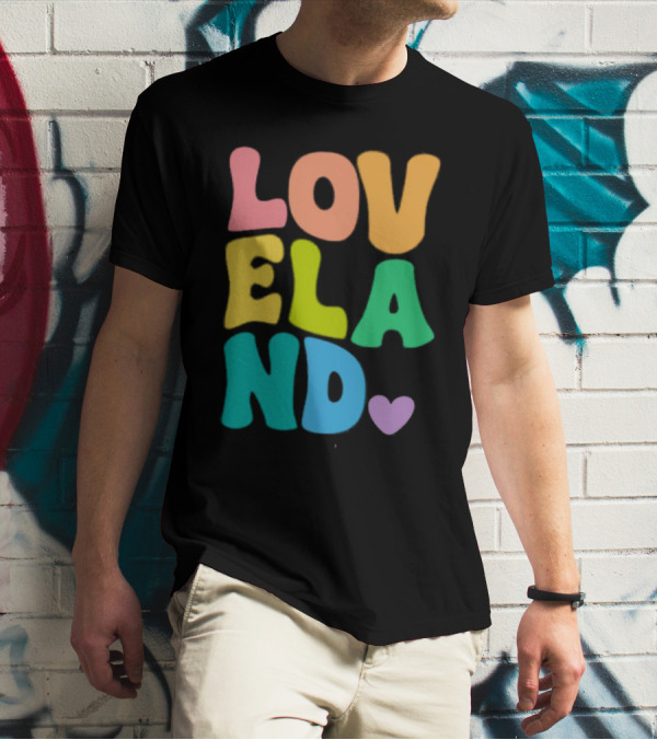 Loveland Rainbow Letters With Heart T-Shirt