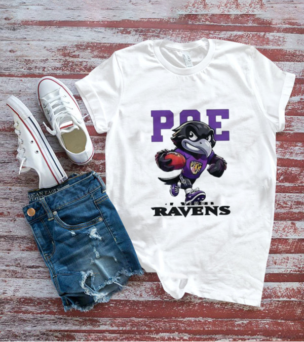 Poe Baltimore Ravens Mascot Football Character T-Shirt