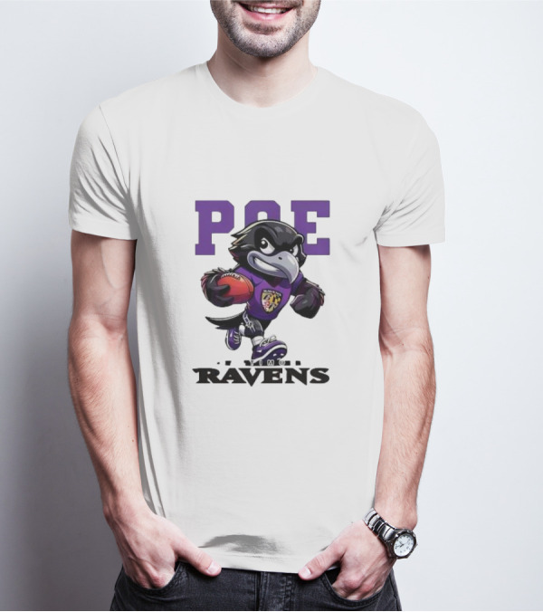 Poe Baltimore Ravens Mascot Football Character T-Shirt