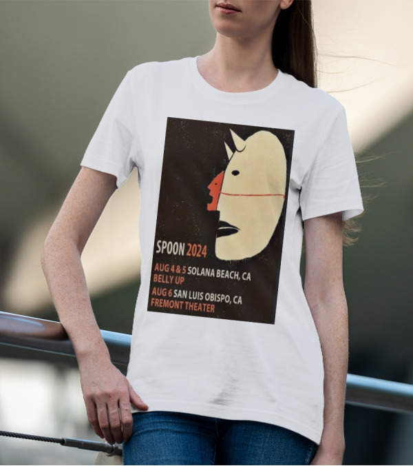 Spoon 2024 Aug 4-5 Solana Beach CA Belly Up Aug 6 San Luis Obispo Fremont Theater T-Shirt