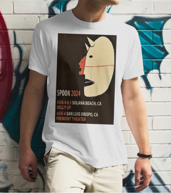 Spoon 2024 Aug 4-5 Solana Beach CA Belly Up Aug 6 San Luis Obispo Fremont Theater T-Shirt