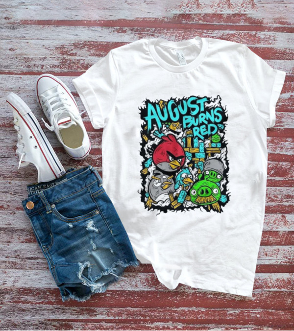 August Burns Red Angry Birds Throwback Collage With Pigs And Birds T-Shirt