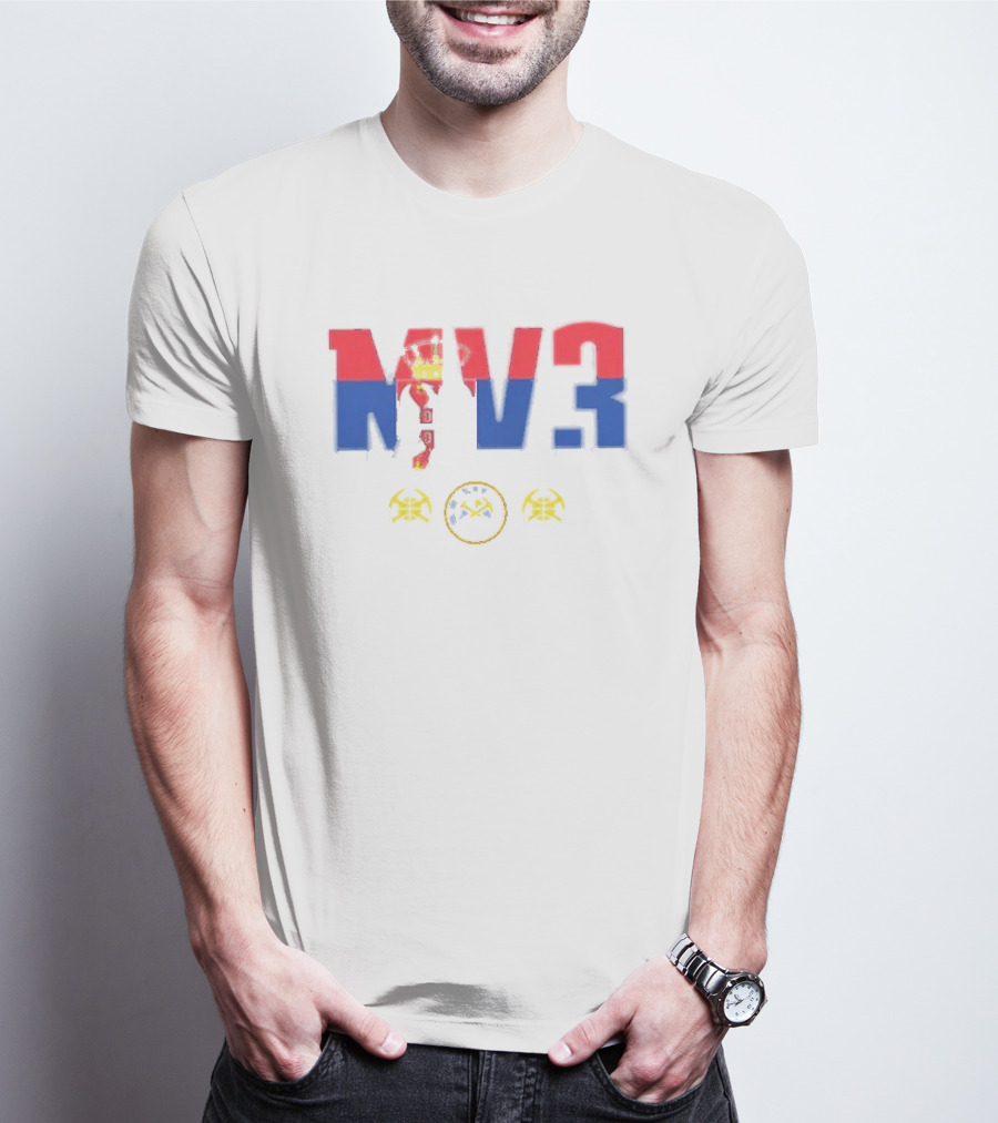 Denver Nuggets MV3 Serbian Flag Icons T-Shirt