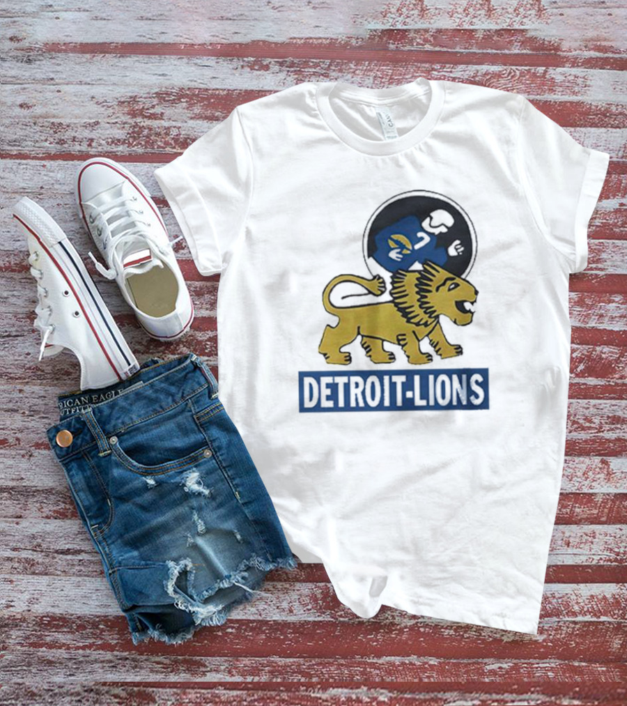 Detroit Lions Vintage Logo Golden Lion T-Shirt