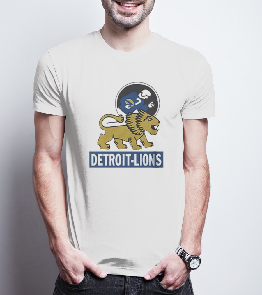 Detroit Lions Vintage Logo Golden Lion T-Shirt