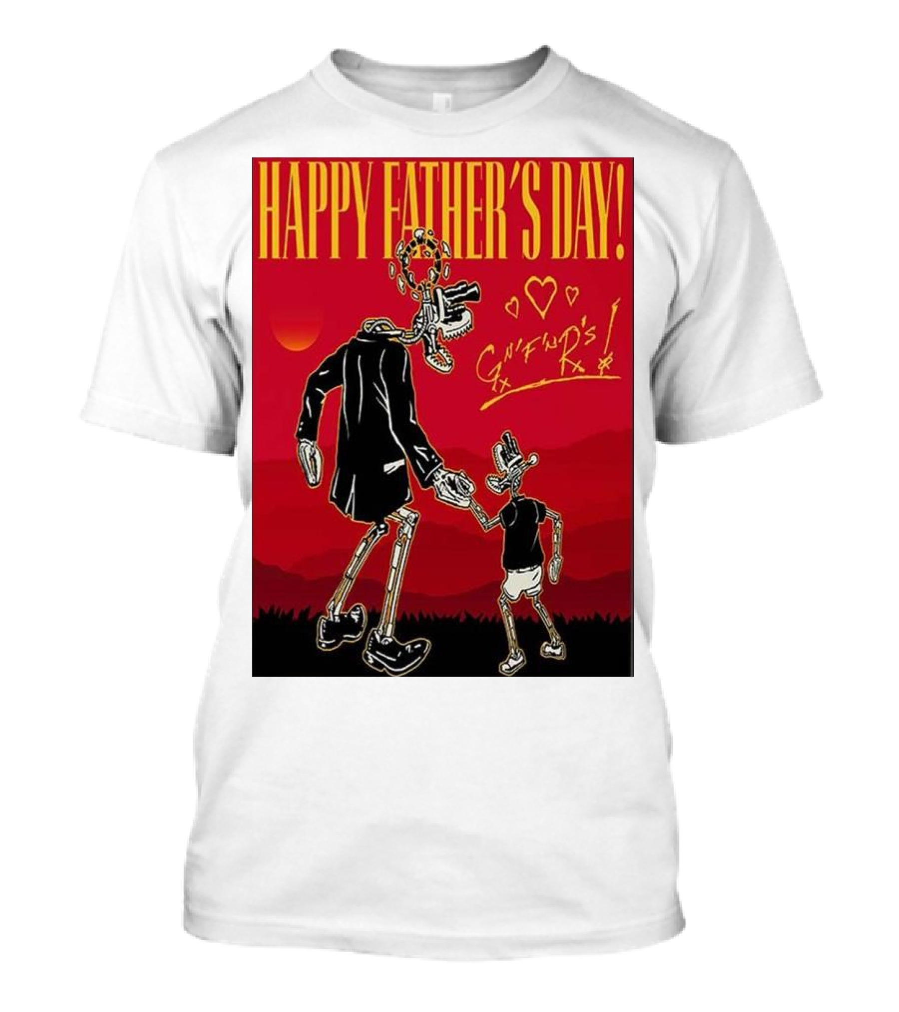 Happy Father’s Day Guns N' Roses Skeletons Art T-Shirt