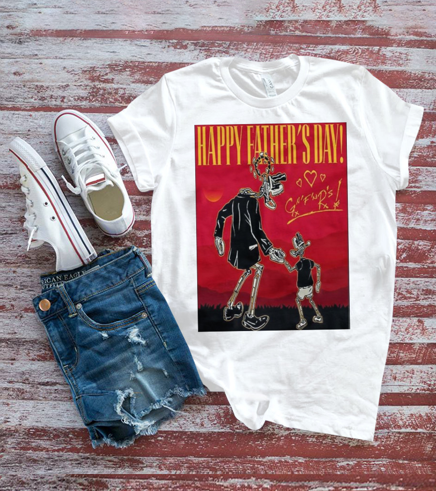 Happy Father’s Day Guns N' Roses Skeletons Art T-Shirt