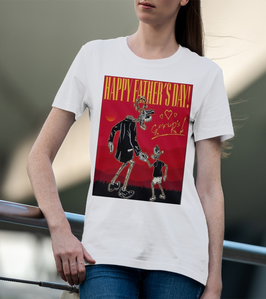 Happy Father’s Day Guns N' Roses Skeletons Art T-Shirt