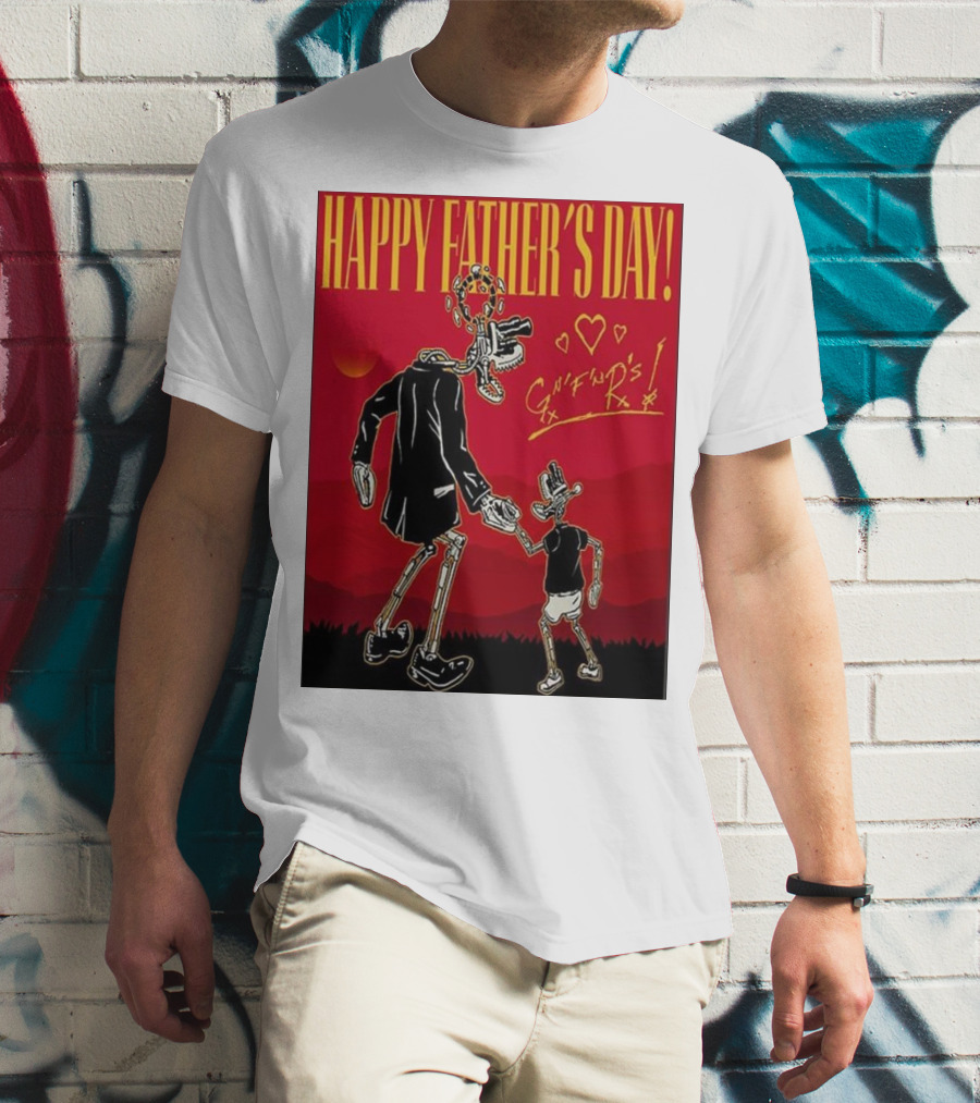 Happy Father’s Day Guns N' Roses Skeletons Art T-Shirt