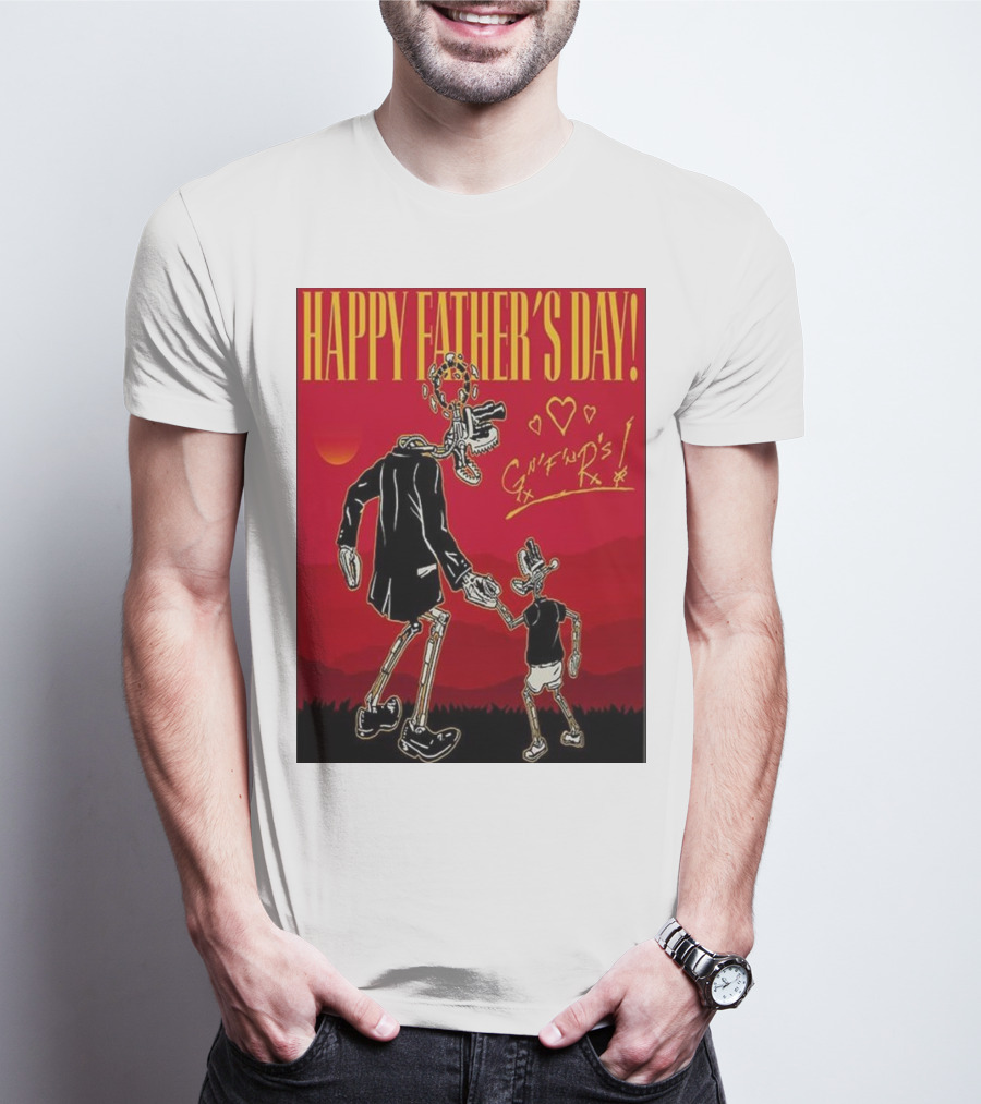 Happy Father’s Day Guns N' Roses Skeletons Art T-Shirt