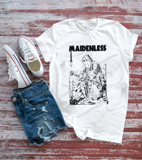 Maidenless Vintage Knight Artwork In Monochrome T-Shirt