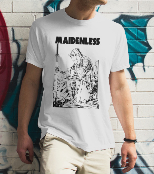 Maidenless Vintage Knight Artwork In Monochrome T-Shirt