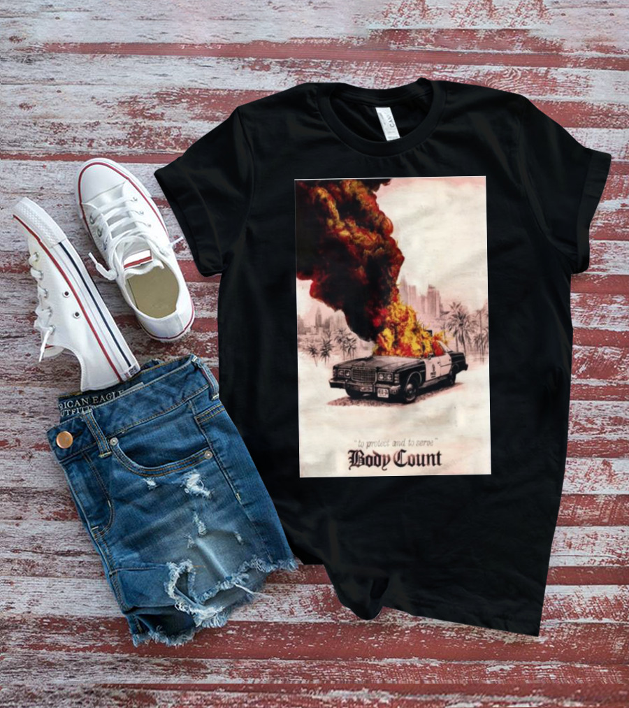 Body Count June 28 2024 Hellfest Clisson France Exploding Police Car T-Shirt