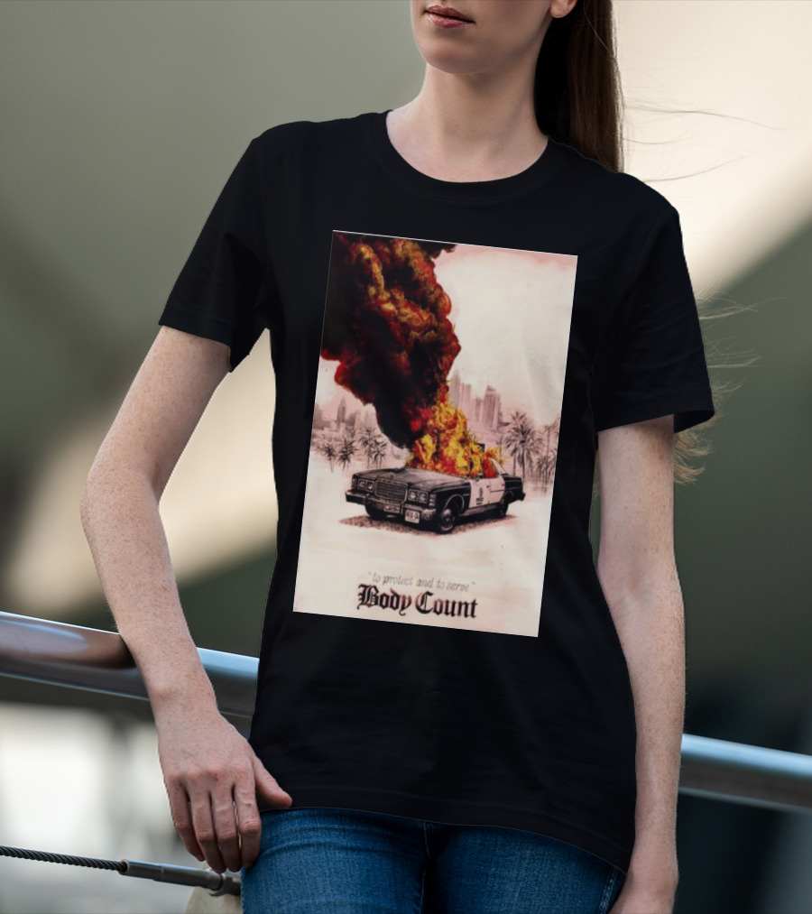 Body Count June 28 2024 Hellfest Clisson France Exploding Police Car T-Shirt