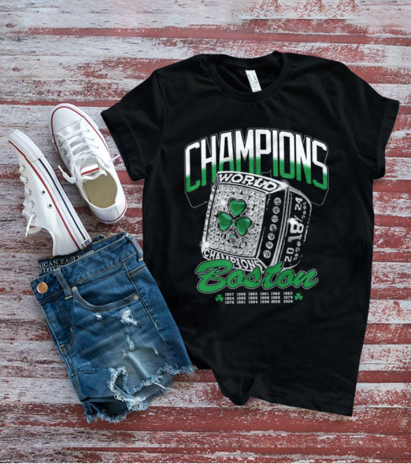 Boston World Champions Ring 18X 2024 Celtics T-Shirt