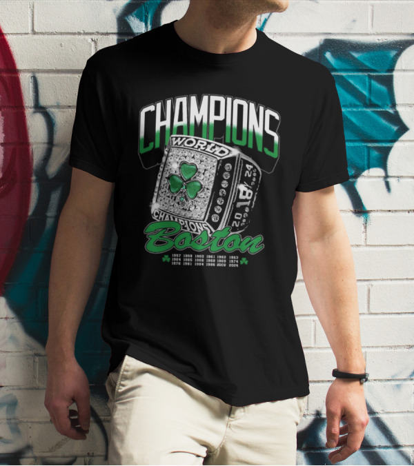 Boston World Champions Ring 18X 2024 Celtics T-Shirt
