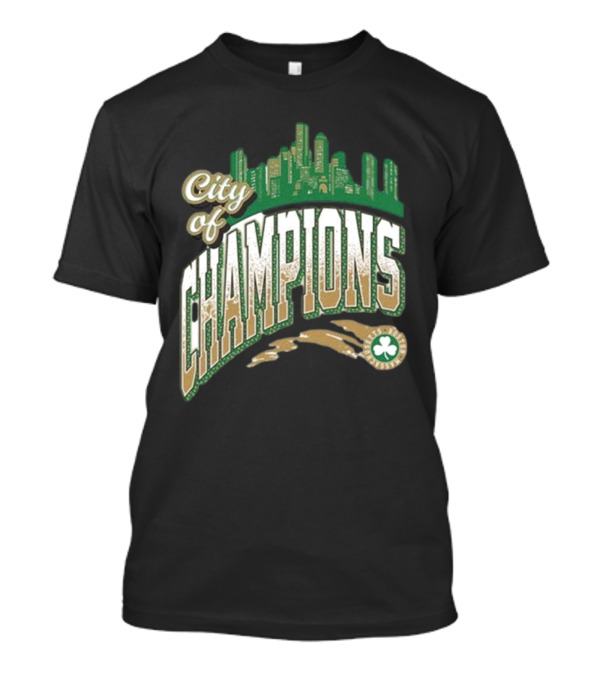 Boston City Of Champions 2024 Boston Celtics NBA Finals Skyline T-Shirt