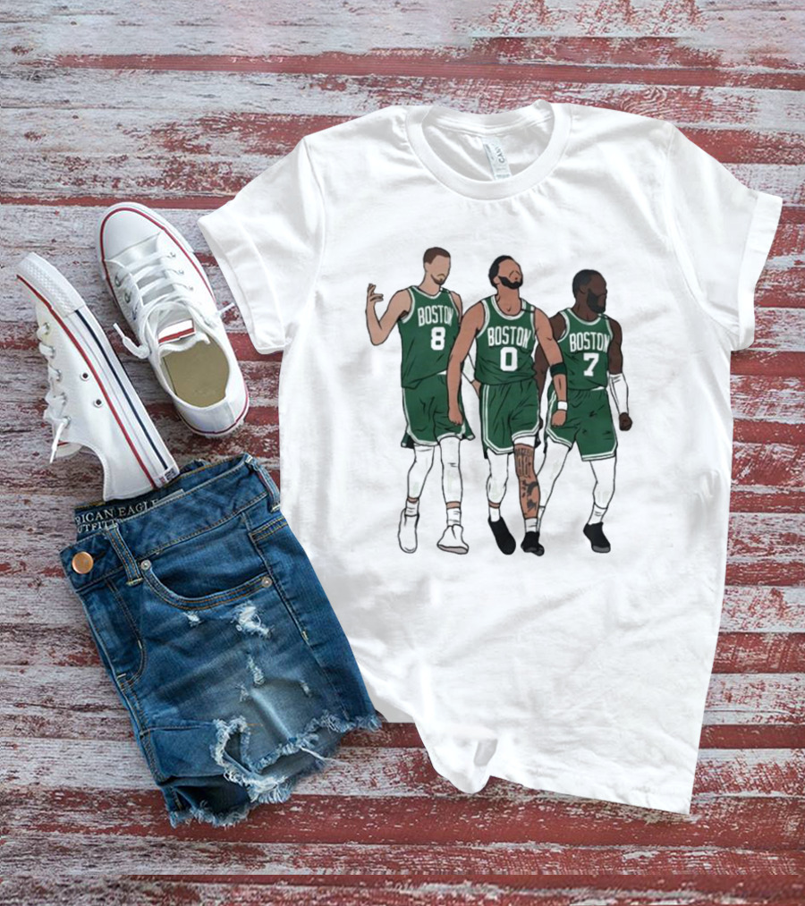 Bri Marie D Kristaps Porzingis Jayson Tatum Jaylen Brown Big 3 Boston Celtics T-Shirt