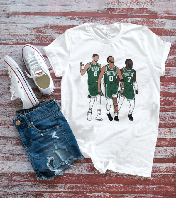 Bri Marie D Kristaps Porzingis Jayson Tatum Jaylen Brown Big 3 Boston Celtics T-Shirt