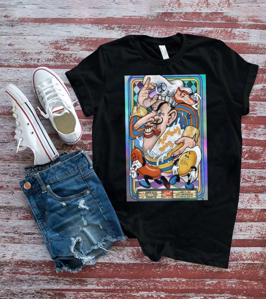 Ralphie Doodles Fortunate Youth June 22 2024 Cohoes Amphitheater T-Shirt