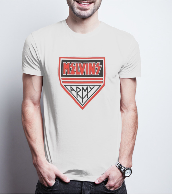 Melvins Army Emblem Red Black Badge T-Shirt