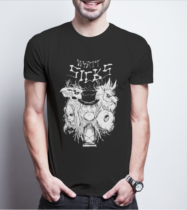 Wyatt Sicks Lantern And Masked Figures T-Shirt