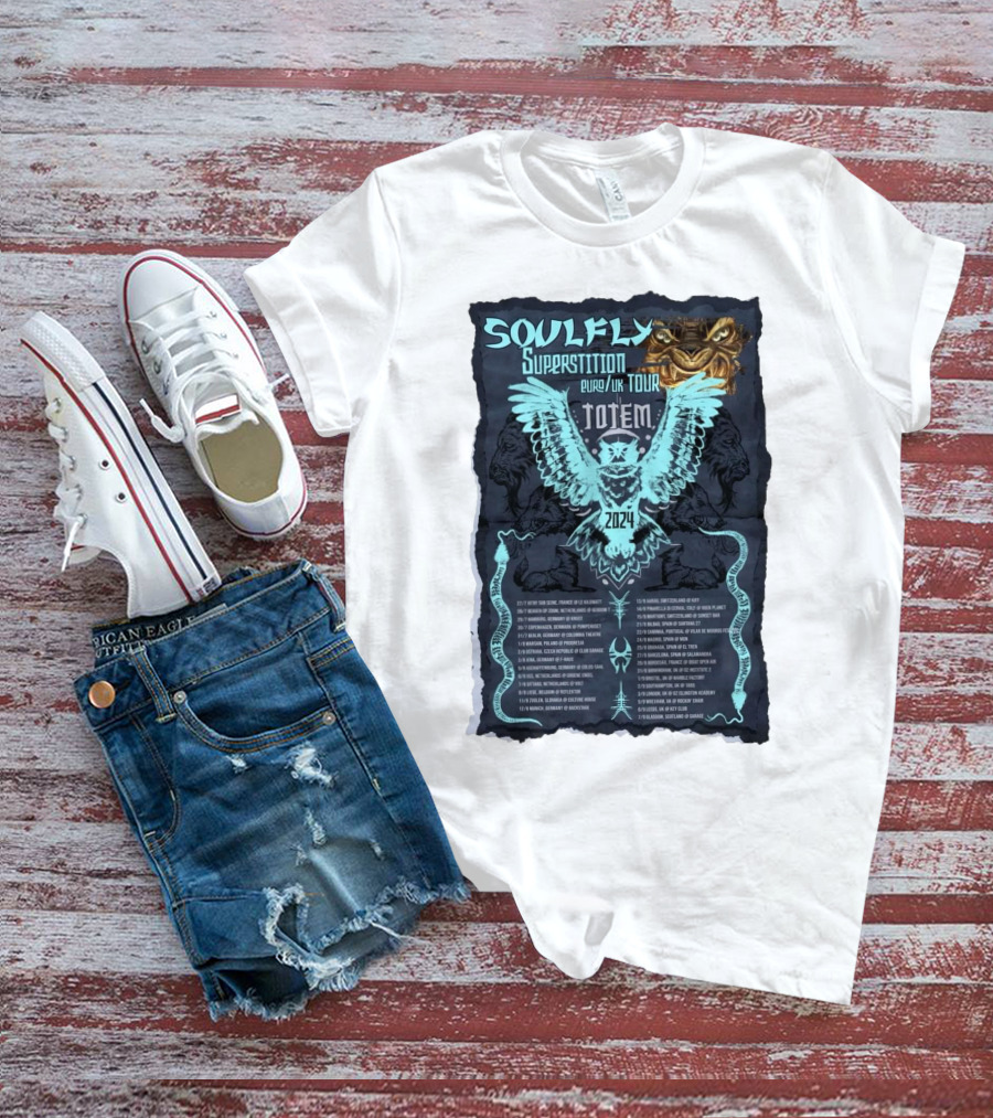 Soulfly Superstition Euro UK Tour Totem T-Shirt