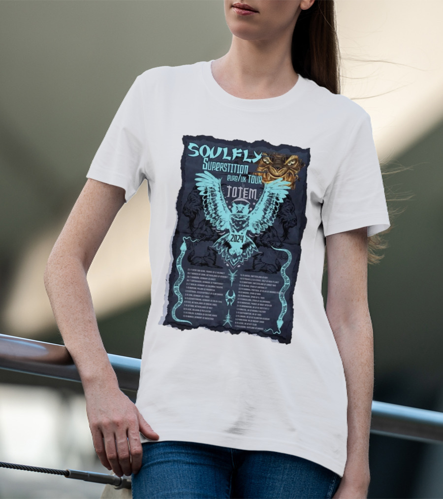 Soulfly Superstition Euro UK Tour Totem T-Shirt