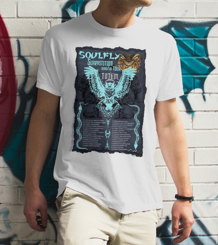 Soulfly Superstition Euro UK Tour Totem T-Shirt