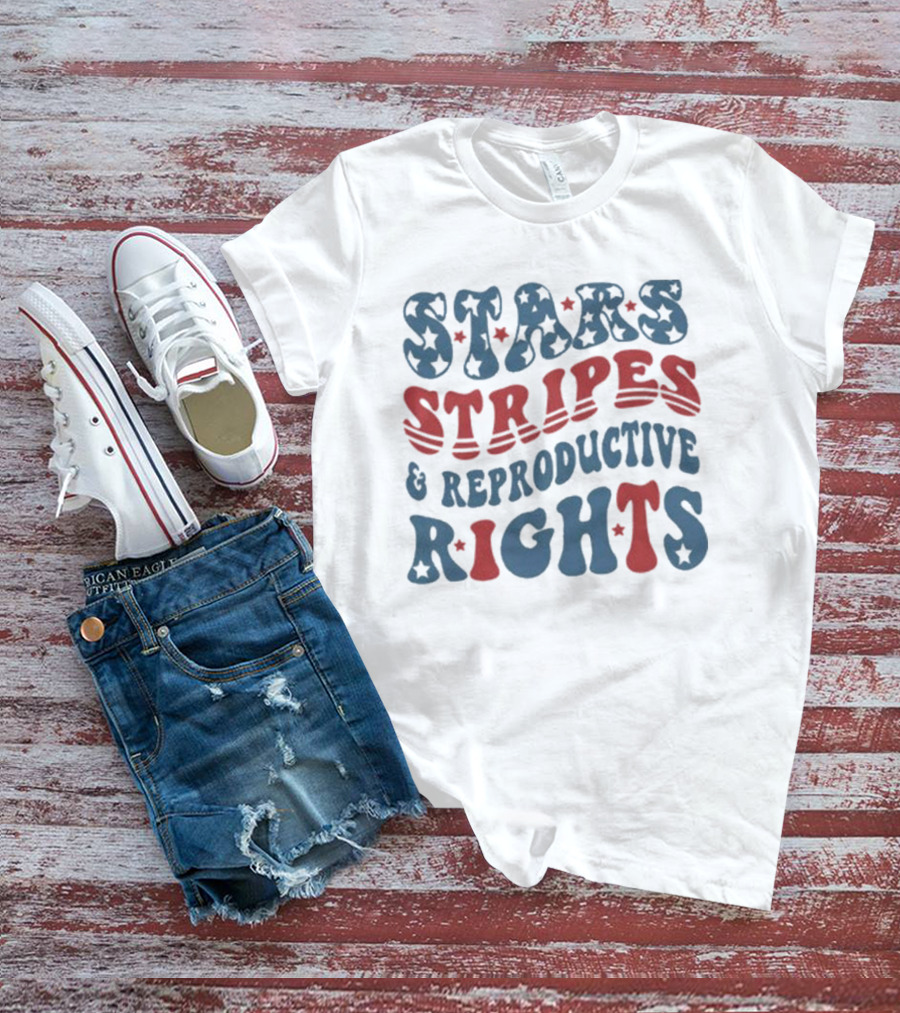 Stars Stripes Reproductive Rights American Freedom Message T-Shirt