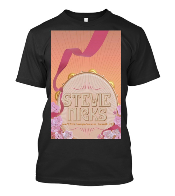 Stevie Nicks June 9 2024 Mohegan Sun Arena Uncasville CT Tambourine And Flowers T-Shirt