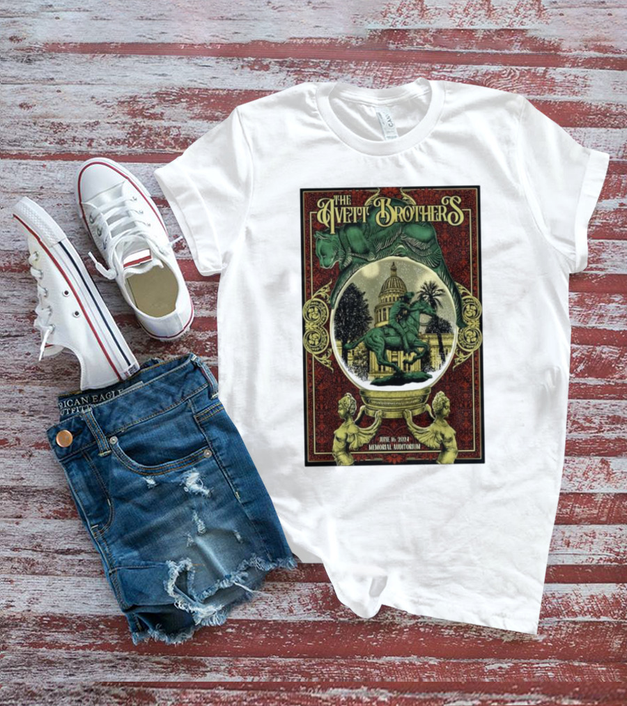 The Avett Brothers June 16 2024 Memorial Auditorium Sacramento Ca Statue Capitol T-Shirt