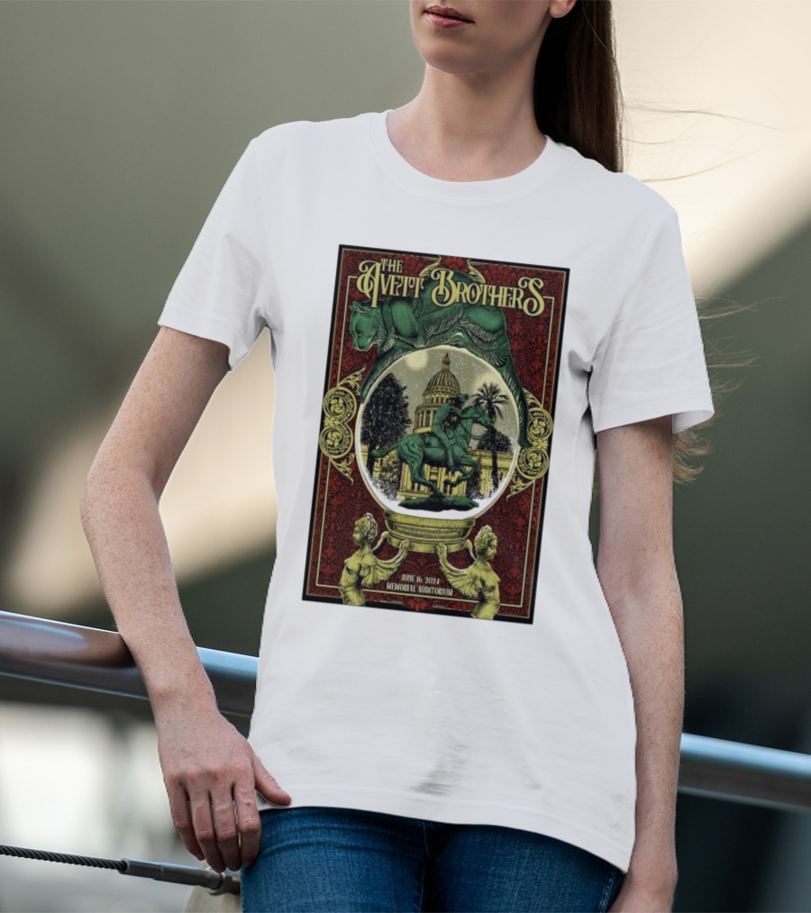The Avett Brothers June 16 2024 Memorial Auditorium Sacramento Ca Statue Capitol T-Shirt