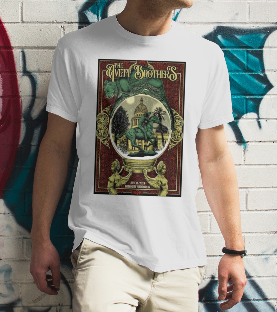 The Avett Brothers June 16 2024 Memorial Auditorium Sacramento Ca Statue Capitol T-Shirt
