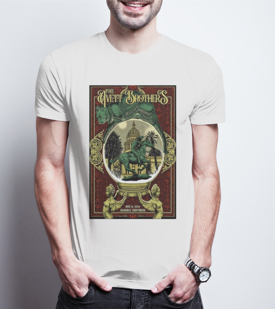 The Avett Brothers June 16 2024 Memorial Auditorium Sacramento Ca Statue Capitol T-Shirt
