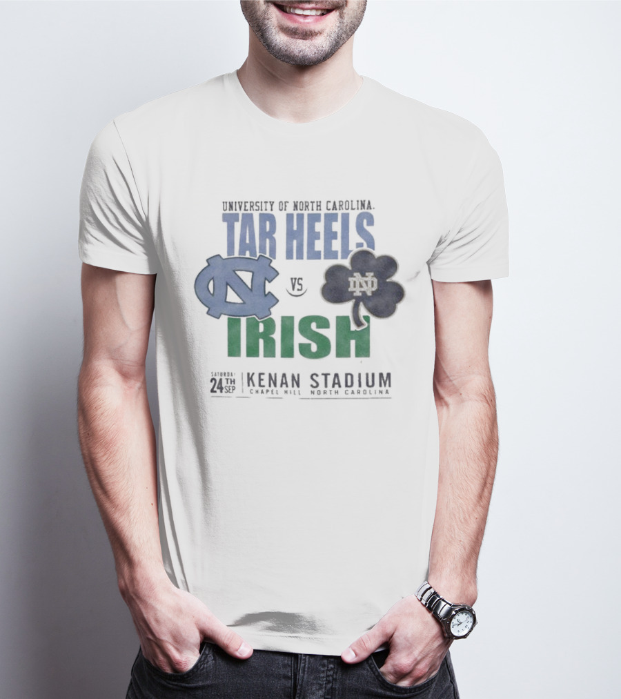 University Of North Carolina Tar Heels Vs Irish 24th Sep Kenan Stadium Chapel Hill T-Shirt