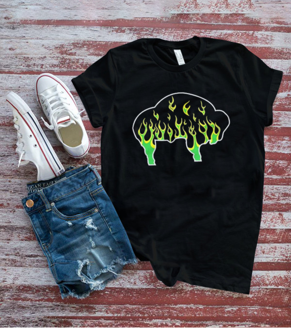 Buffalo The Old Pink Green Flame Buffalo T-Shirt