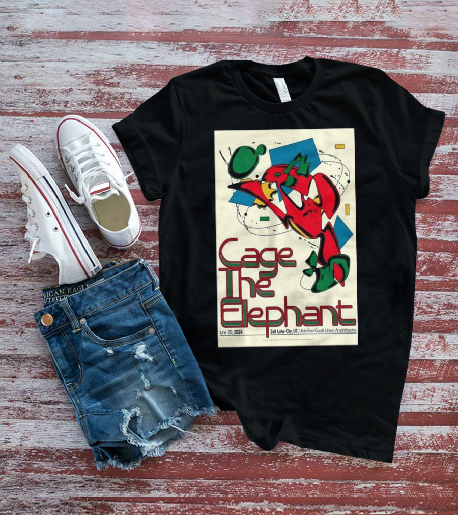 Cage The Elephant Salt Lake City Utah First Credit Union Amphitheatre June 20 T-Shirt