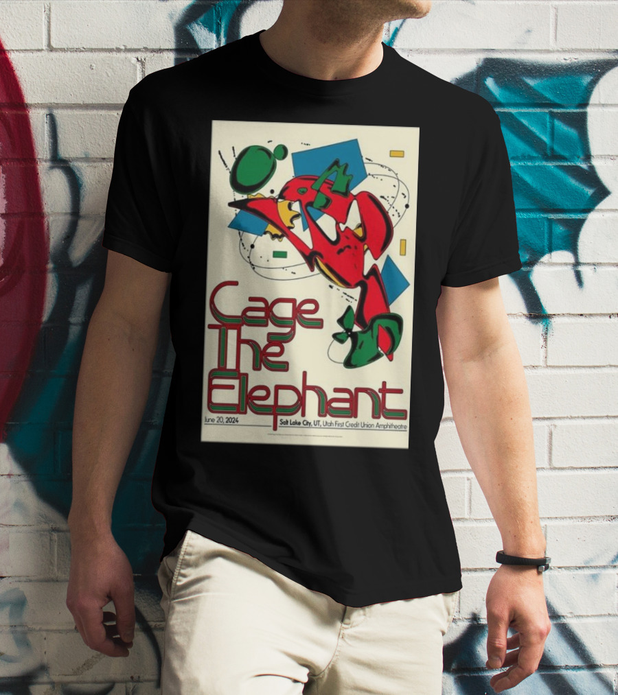 Cage The Elephant Salt Lake City Utah First Credit Union Amphitheatre June 20 T-Shirt